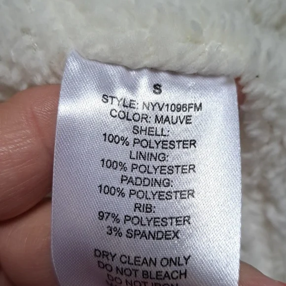 Cavalini Purplish Pink Sleeveless Hooded Fuzzy Lined Jacket. Size Small NWOT - Picture 12 of 12